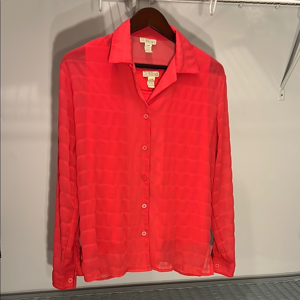Women's Vibrant Pink Button Down Shirt